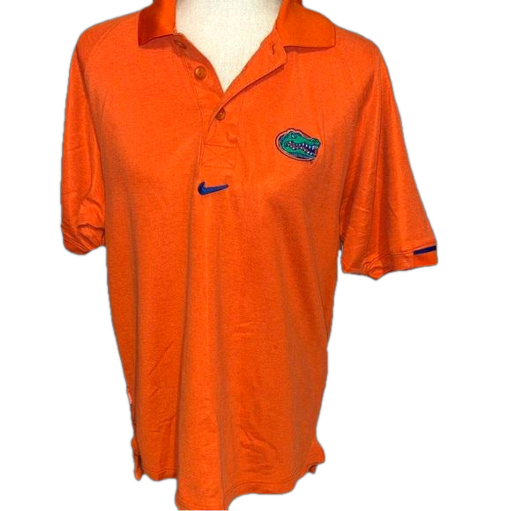 Vintage NIKE Center Swoosh Team University of Florida Gators UF Collard Polo M